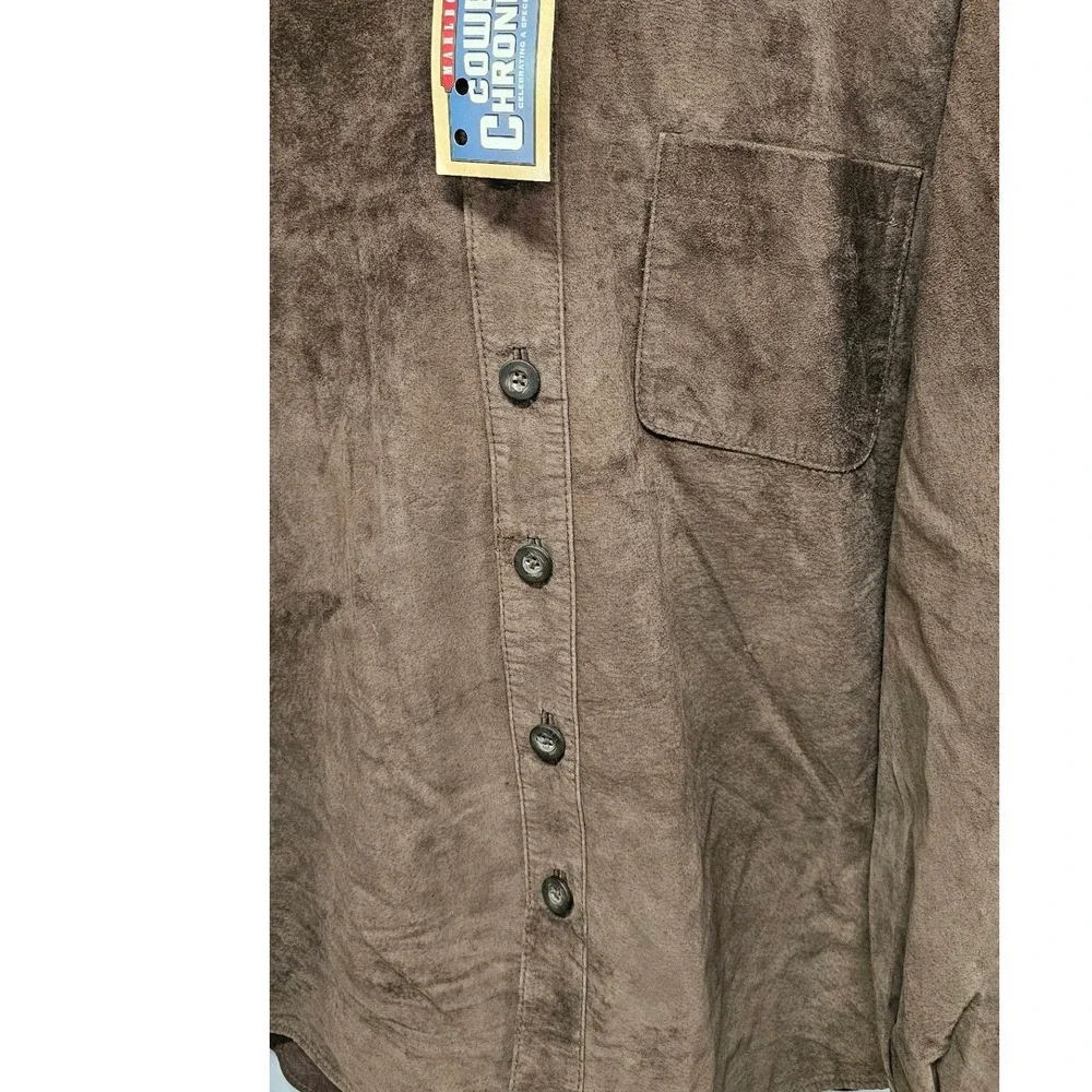 Marlboro Cowboy Chronicles Brown Suede Leather Shirt Jacket Vintage 2001 Mens M